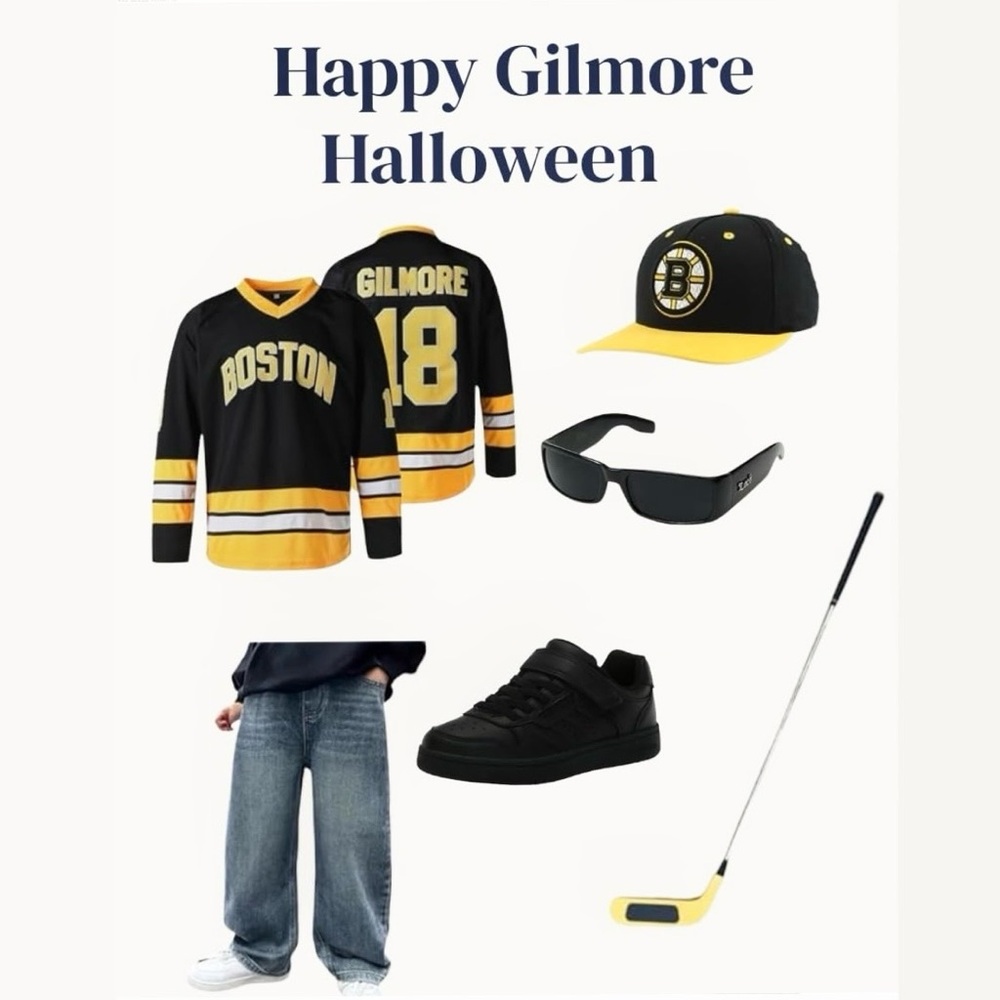 NEW Happy Gilmore Boston Black and Yellow Hockey Golf Jersey - Picture 3 of 14